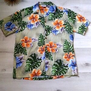 VTG Hawaiian Apparel Shirt Casual Aloha‎ Plumeria